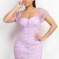 Vestido Bodycon de malla con pliegues